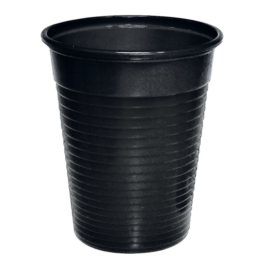 Mundspülbecher aus Kunststoff, ca. 180 ml, 100 Stück, schwarz