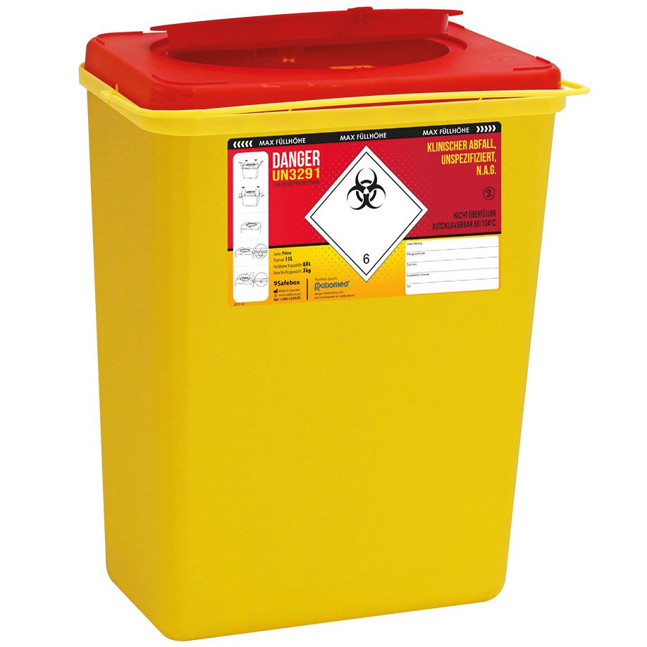 Kanülenabwurfbehälter ratiomed Safe-Box, 11 Ltr., eckig