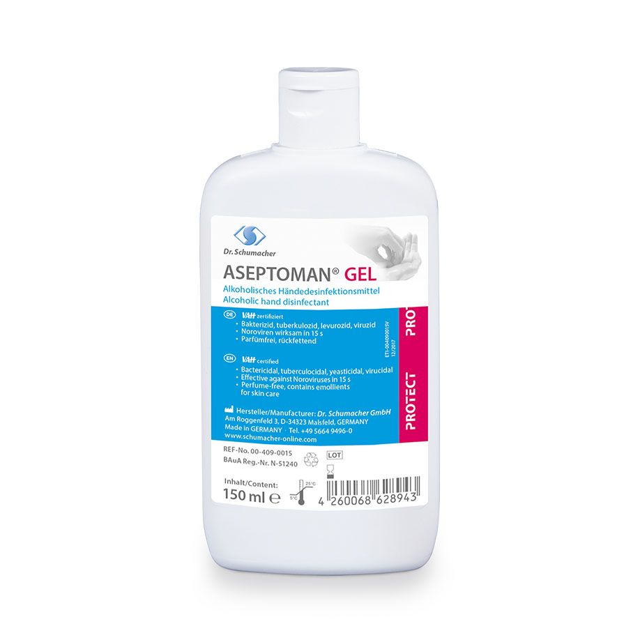 Aseptoman Gel, Hände-Desinfektion, 150 ml Spenderflasche