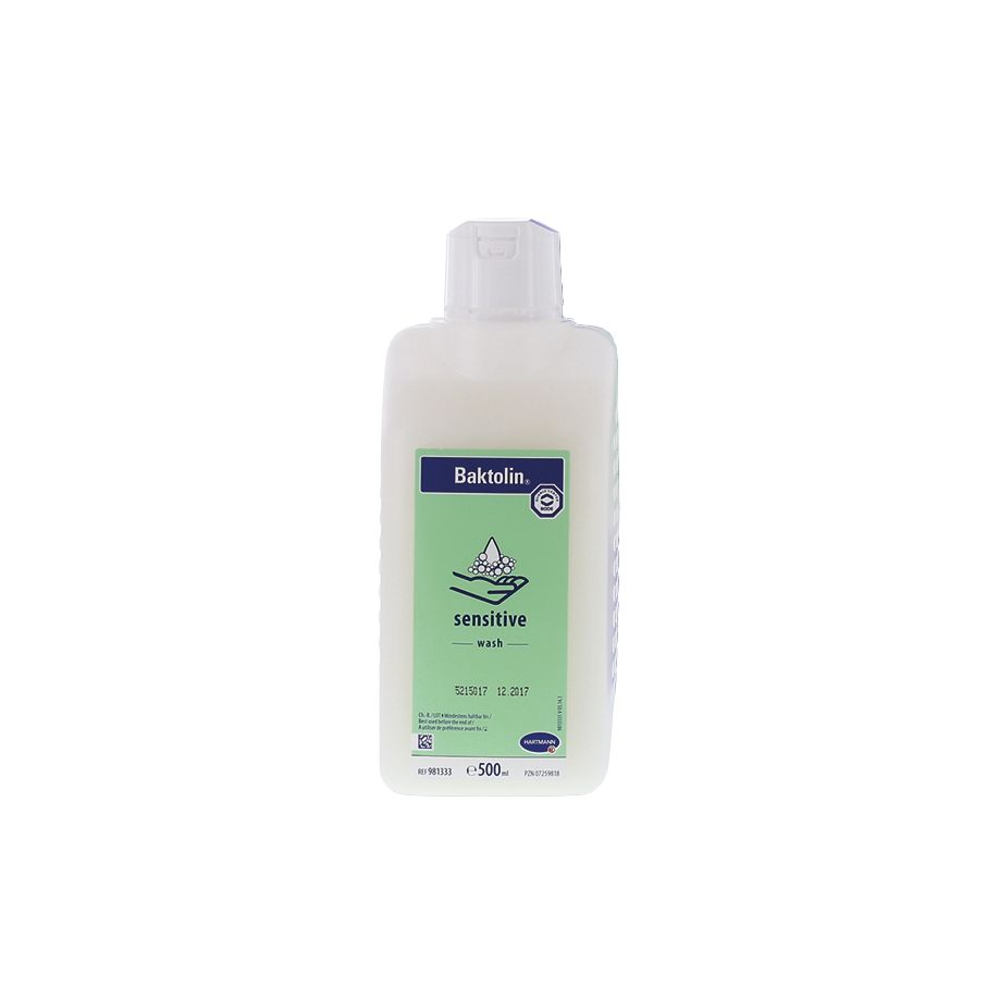 BODE Baktolin Sensitive,  Spenderflasche à 500 ml, Waschlotion für die milde Reinigung beanspruchter Haut, farbstofffrei