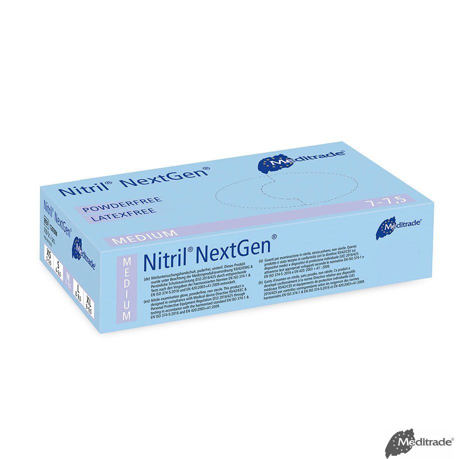 Nitril NextGen, BLAU, latex- und puderfrei, unsteril, Gr. M 100 Stück
